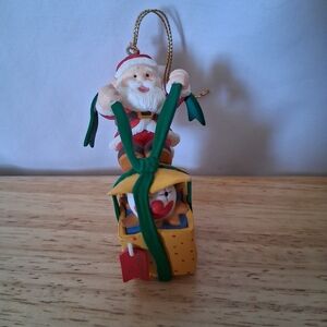 Jolly Santa Ornament with Jack In The Box